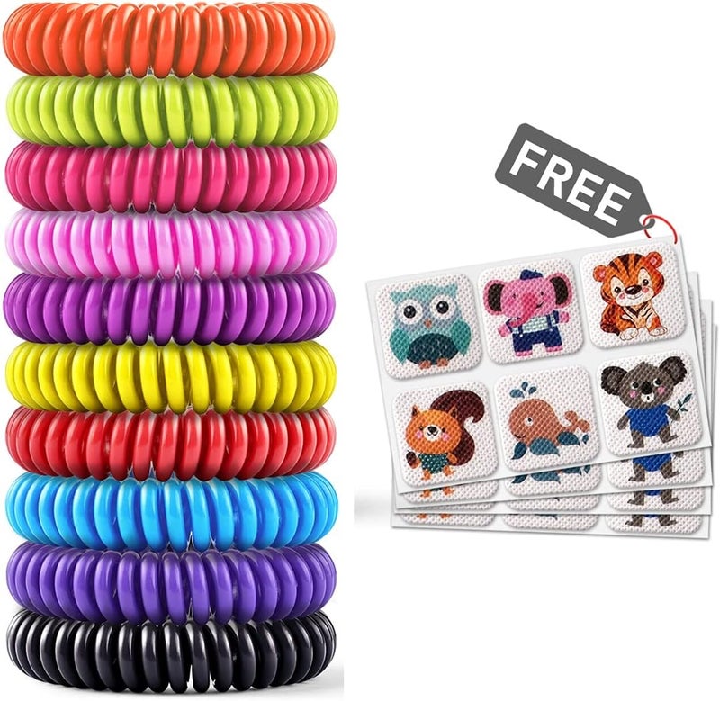 BuggyBands 20 Pack Mosquito Bracelets with 4 Patches - Waterproof Wrist Bands for Kids & Adults, Natural Deet-Free Resealable - Image 1